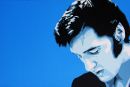 ELVIS PRESLEY - (BLUE.) SIZE: 36" X 24".